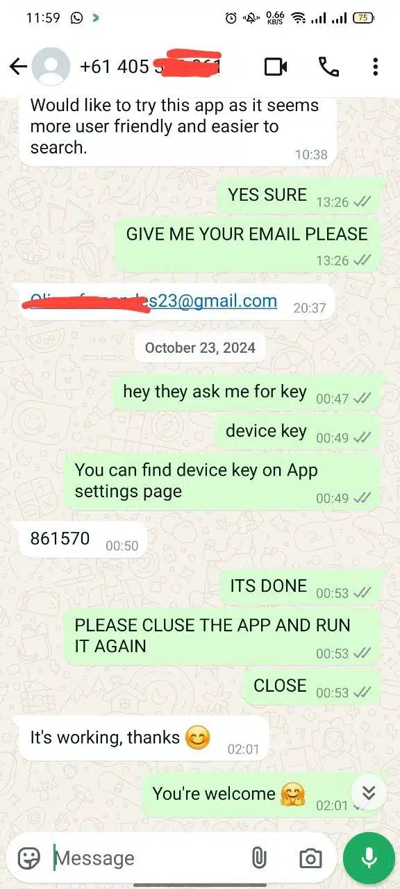 A series of customer reviews and interactions regarding IPTV service, showing messages between customers and customer support via WhatsApp. The messages include discussions about troubleshooting, service activation, and inquiries regarding channel options and subscription details.