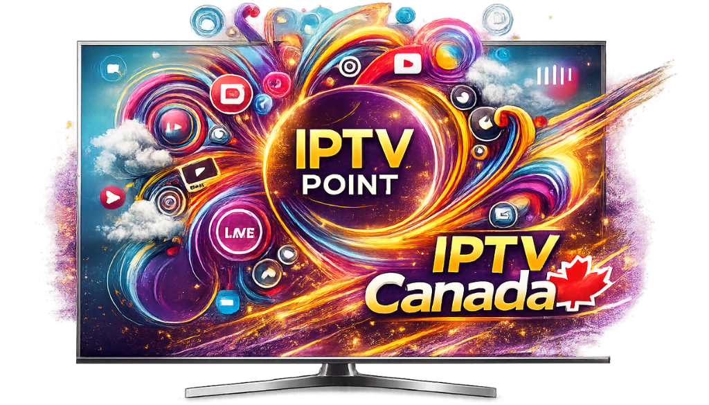 IPTV Shark Canada smart TV interface with premium IPTV streaming, live channels, movies, and entertainment apps